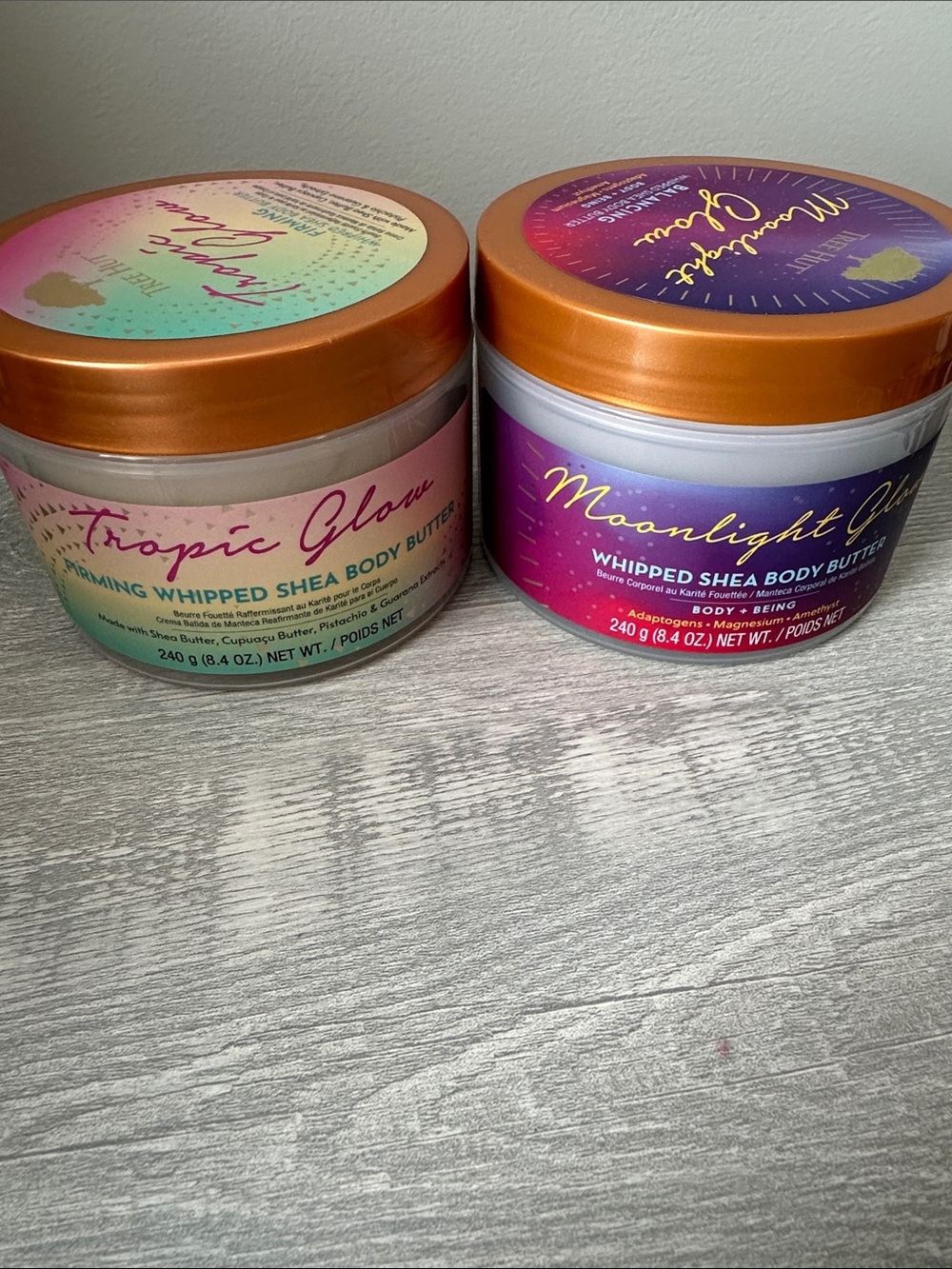 Whipped Shea Body Butter - Moonlight Glow & Tropic Glow (Orange Lid) 2 Pack